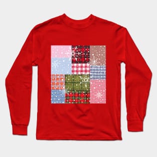 Christmas checkered pattern. Long Sleeve T-Shirt